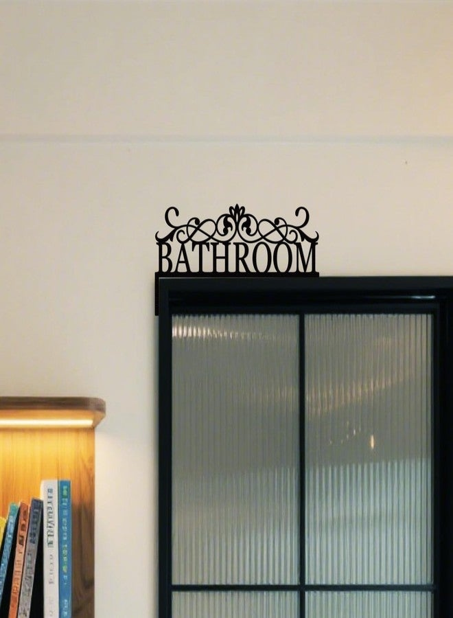 CUTHOLLOW Floral Lace Bathroom Door Topper Sign Wall Art Decor, 11.8"x5.9" Metal Unique Vintage Hanging Above Door Frame Corner Accent for Modern Home Rest Room Toilet, Best Gift for Housewarming - Image 4